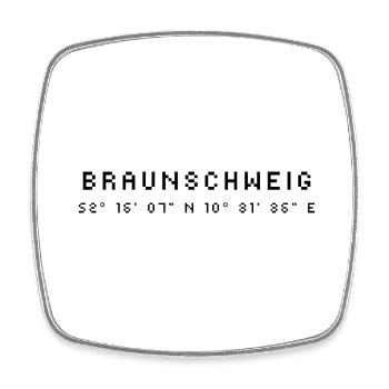 Brunswick coordinates - Square fridge magnet - white - Front