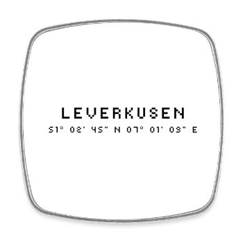 Coordonnées Leverkusen - Magnet carré - blanc - Devant