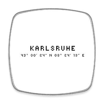 Karlsruhe coordinates - Square fridge magnet - white - Front