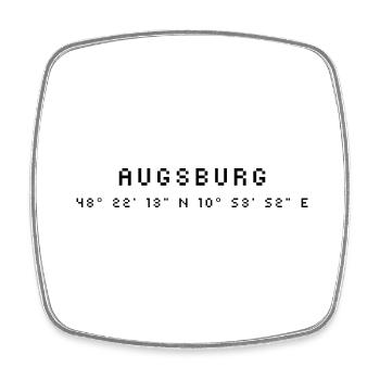 Augsburg Koordinaten - Viereckiger Kühlschrankmagnet - Weiß - Vorne