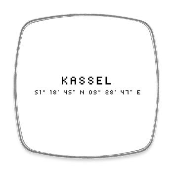 Coordonnées de Kassel - Magnet carré - blanc - Devant