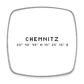 Chemnitz coordinates - Square fridge magnet - white - Front