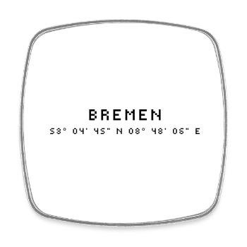 Bremen coordinates - Square fridge magnet - white - Front