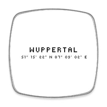Wuppertal coordinates - Square fridge magnet - white - Front