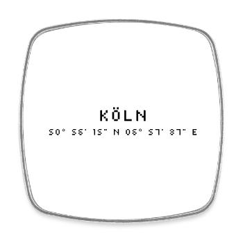 Cologne coordinates - Square fridge magnet - white - Front