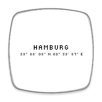 Hamburg coordinates - Square fridge magnet - white - Front