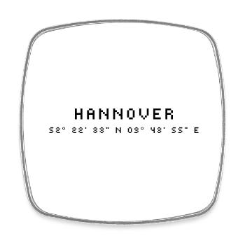 Hannover Koordinaten - Viereckiger Kühlschrankmagnet - Weiß - Vorne