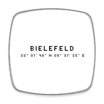 Bielefeld⁠ Koordinaten - Viereckiger Kühlschrankmagnet - Weiß - Vorne