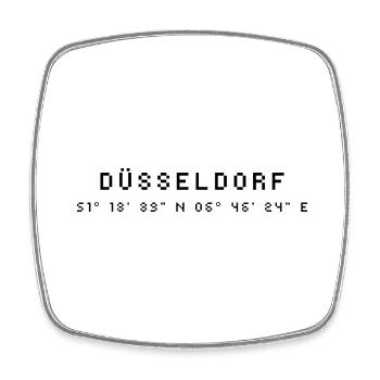 Düsseldorf Koordinaten - Viereckiger Kühlschrankmagnet - Weiß - Vorne