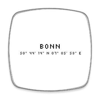 Bonn coordinates - Square fridge magnet - white - Front