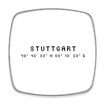 Stuttgart Koordinaten - Viereckiger Kühlschrankmagnet - Weiß - Vorne