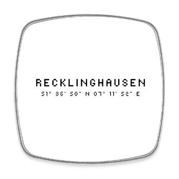 Recklinghausen Koordinaten - Viereckiger Kühlschrankmagnet - Weiß - Vorne