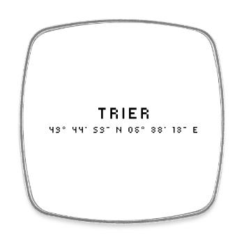Trier Koordinaten - Viereckiger Kühlschrankmagnet - Weiß - Vorne