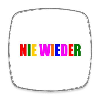 Nie wieder - Viereckiger Kühlschrankmagnet - Weiß - Vorne