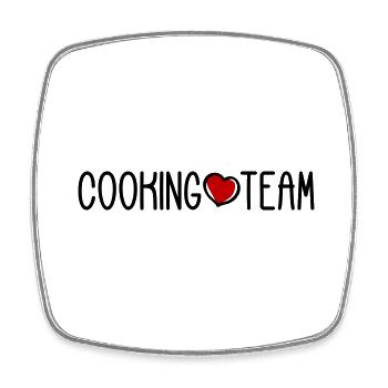 Cooking Team - Viereckiger Kühlschrankmagnet - Weiß - Vorne