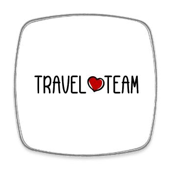 Travel Team - Viereckiger Kühlschrankmagnet - Weiß - Vorne