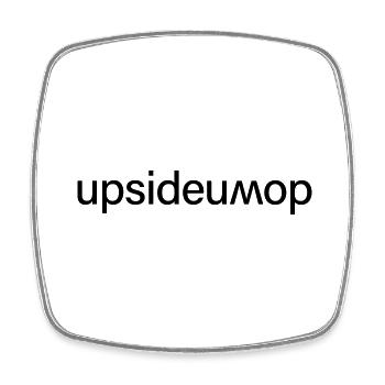 upsidedown - Viereckiger Kühlschrankmagnet - Weiß - Vorne