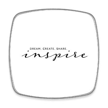 Dream Create Share Inspire - Square fridge magnet - white - Front