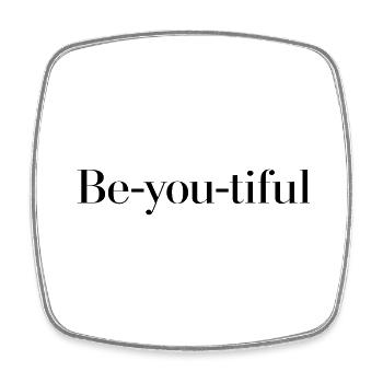 Be you tiful - Viereckiger Kühlschrankmagnet - Weiß - Vorne