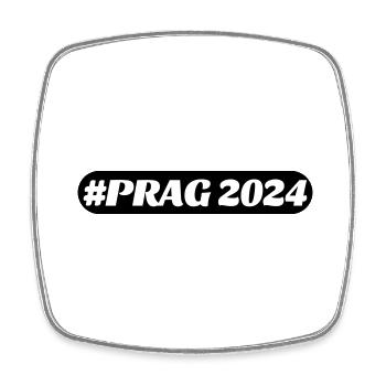 Prag 2024 - Viereckiger Kühlschrankmagnet - Weiß - Vorne