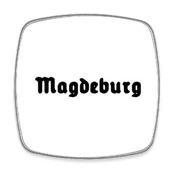 Magdeburg - Viereckiger Kühlschrankmagnet - Weiß - Vorne