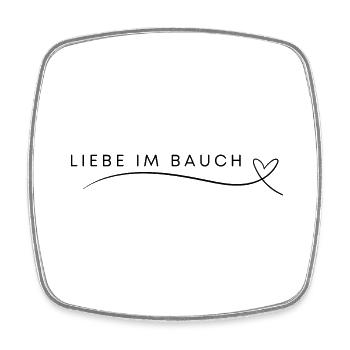 Liebe im Bauch - Viereckiger Kühlschrankmagnet - Weiß - Vorne