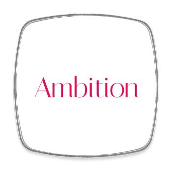 Ambition - Viereckiger Kühlschrankmagnet - Weiß - Vorne
