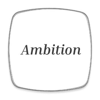 Ambition 1 - Viereckiger Kühlschrankmagnet - Weiß - Vorne