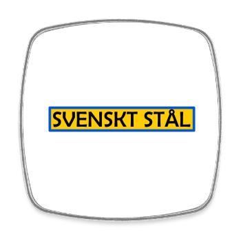 Schwedischer Stahl - Viereckiger Kühlschrankmagnet - Weiß - Vorne