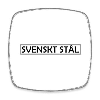 Schwedischer Stahl - Viereckiger Kühlschrankmagnet - Weiß - Vorne