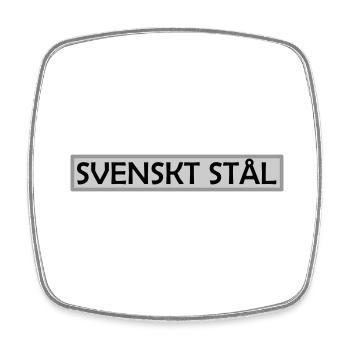 Schwedischer Stahl - Viereckiger Kühlschrankmagnet - Weiß - Vorne