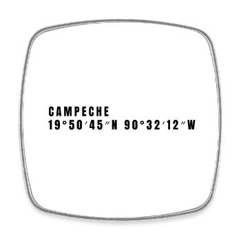 Campeche Mexiko Koordinaten - Viereckiger Kühlschrankmagnet - Weiß - Vorne