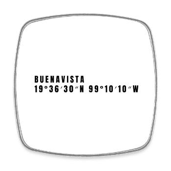 State of Mexico Mexico Coordinates - Square fridge magnet - white - Front