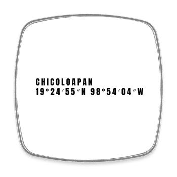 State of Mexico Mexico Coordinates - Square fridge magnet - white - Front