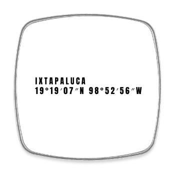 State of Mexico Mexico Coordinates - Square fridge magnet - white - Front