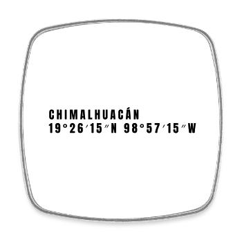 State of Mexico Mexico Coordinates - Square fridge magnet - white - Front