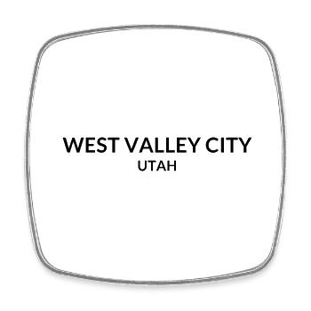 West Valley City, Utah, USA - Square fridge magnet - white - Front