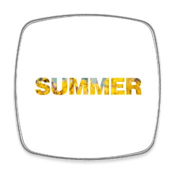 Summer - Viereckiger Kühlschrankmagnet - Weiß - Vorne