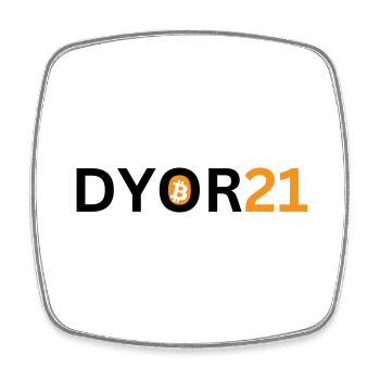 DYOR21 - Viereckiger Kühlschrankmagnet - Weiß - Vorne