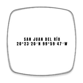 San Juan del Río Mexico Coordinates - Square fridge magnet - white - Front