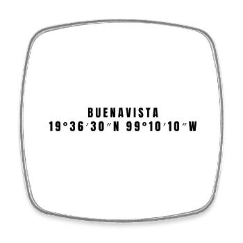 Buenavista, Mexico Coordinates - Square fridge magnet - white - Front