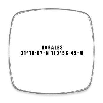 Coordonnées de Nogales Mexico - Magnet carré - blanc - Devant