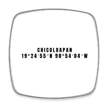 Chicoloapan Mexico Coordinates - Square fridge magnet - white - Front
