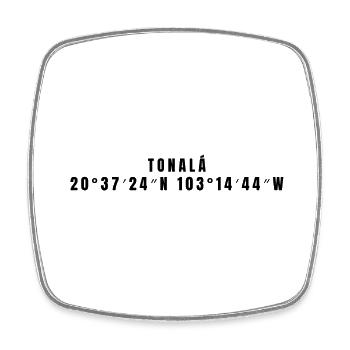 Coordonnées de Tonalá Mexico - Magnet carré - blanc - Devant