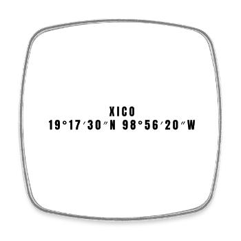 Xico Mexico Coordinates - Square fridge magnet - white - Front