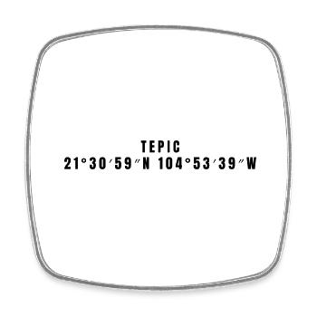Coordonnées de Tepic Mexico - Magnet carré - blanc - Devant