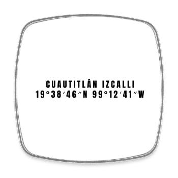 Cuautitlán Izcalli, Mexico Coordinates - Square fridge magnet - white - Front