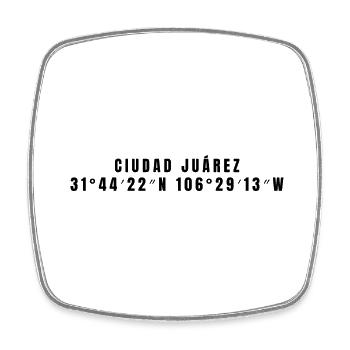 Ciudad Juárez, Mexique Coordonnées - Magnet carré - blanc - Devant