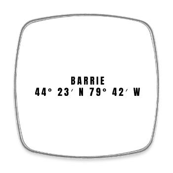 Barrie, Canada Coordinates - Square fridge magnet - white - Front