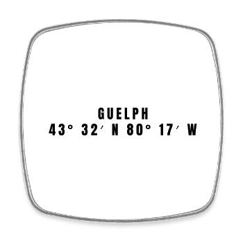 Guelph, Canada Coordinates - Square fridge magnet - white - Front